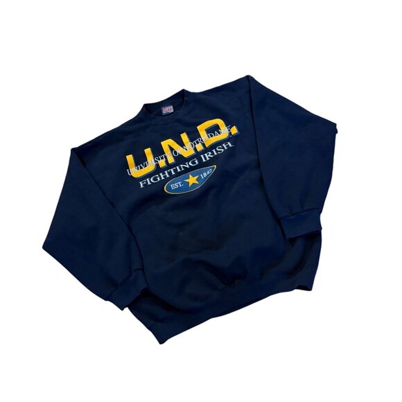 Vintage 90s University of Notre Dame Fighting Irish Sweatshirt Savvy Men's 2XL - Picture 3 of 7